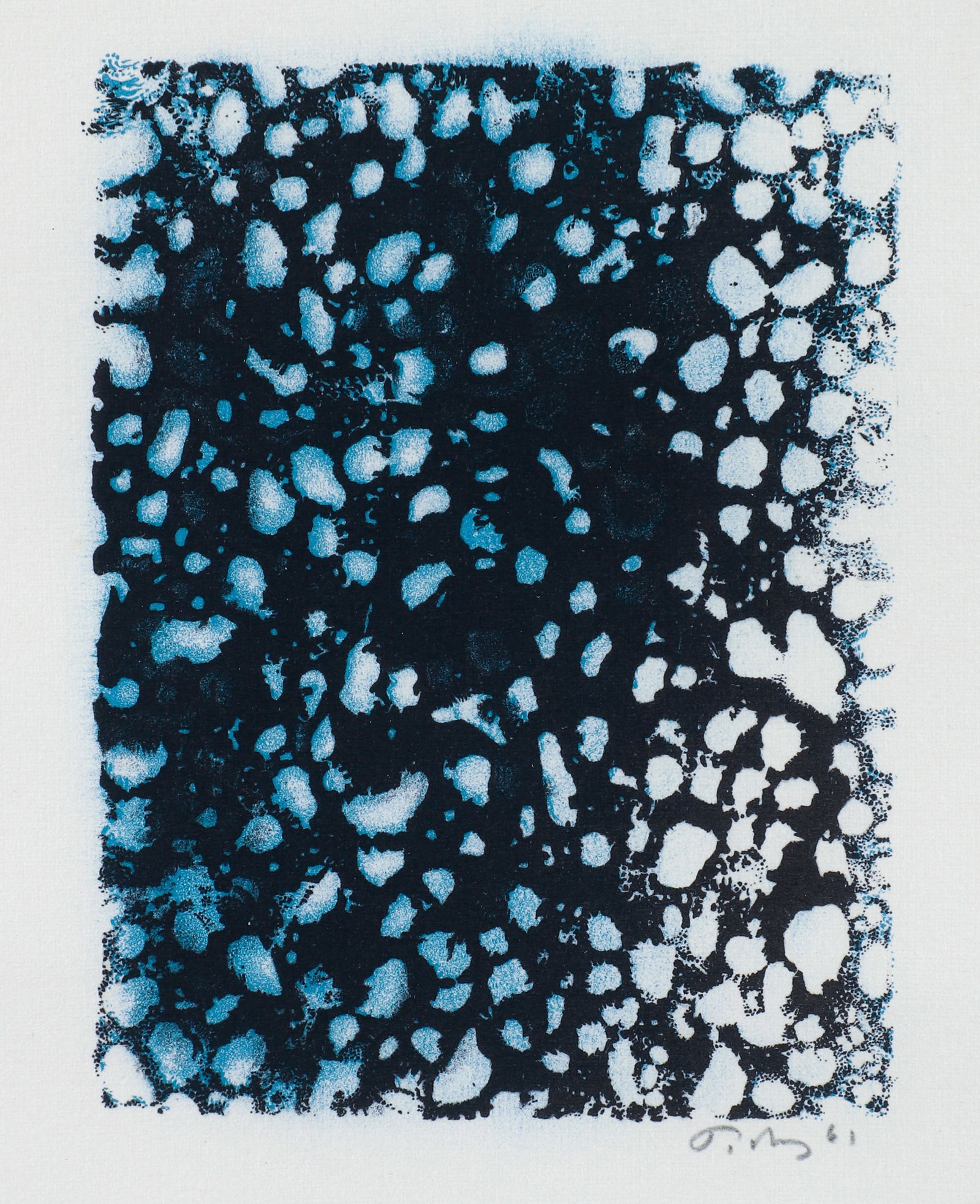 Mark Tobey Winter Color Lithograph Signed 1961: Tobey, Mark (American, 1890-1976), Winter, 1961, lithograph in two colors, pencil signed and dated at bottom right, image size 4.75 x 3.5 inches, framed 14.75 x 13.5 inches. Image originally printed a