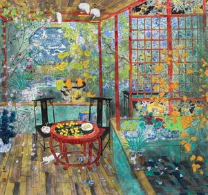 Fang Xiang Watercolor and Ink on Paper Courtyard