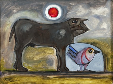 Kamal Youssef Bull and Bird 2010 Oil on Canvas