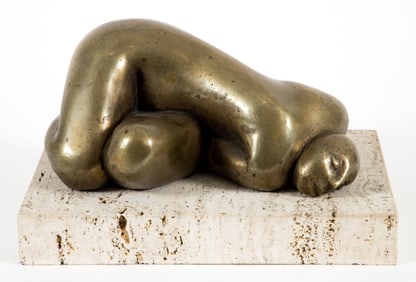 1995 Cast Bronze Sculpture of Reclining Figure