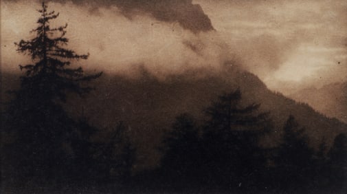 Karl Struss Sunset Simplon Pass Photograph Signed 1909