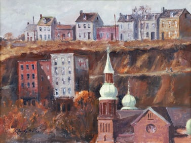 Ray Ellis Pittsburgh Church Oil on Canvas 1983