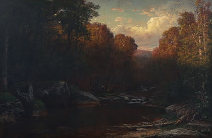 George Hetzel Riverside Campsite at Sunset 1881