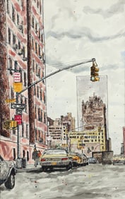 Henry Koerner East 29th St NYC Watercolor 1988
