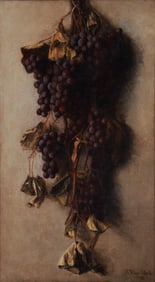 Alfred Bryan Wall Hanging Grapes 1879 Oil on Canvas