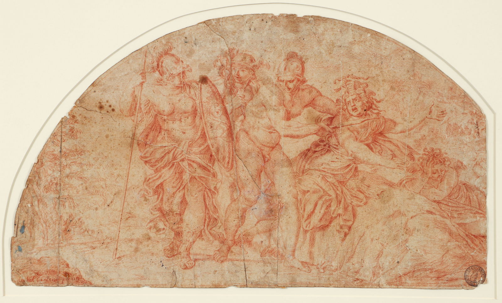 School of Annibale Caracci 15th C Study for Farnese Palace (1 of 4)