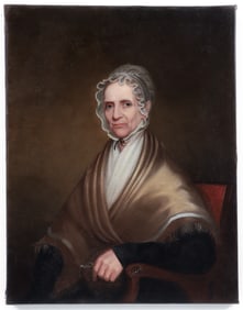 Attr. James Reid Lambdin Oil on Canvas Portrait of a Seated Woman