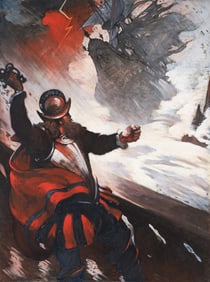 Thornton Oakley original pastel drawing for Westward Ho