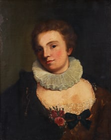 Portrait of a Lady Oil on Canvas after Watteau