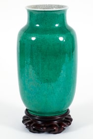 Chinese Apple Green Baluster Vase