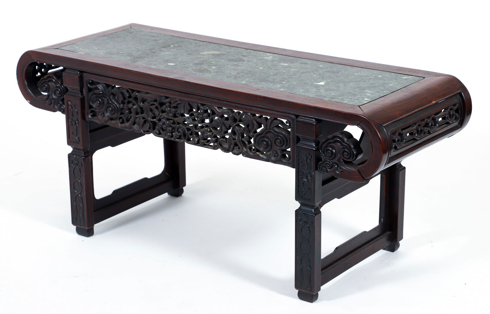 Highly Carved Chinese Altar With Green Marble Inset (1 of 4)