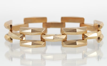 14k Wide Link Bracelet