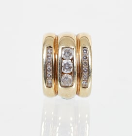 14K Gold Diamond Channel Slide Pendant