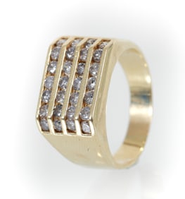 14k Diamond Mens Ring
