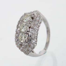Vintage 14k White Gold Diamond Ring