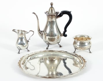 Tiffany Sterling Silver Mid 20th Century Coffee Set of 4