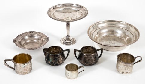 8 Piece Collection of American Sterling Silver Holloware