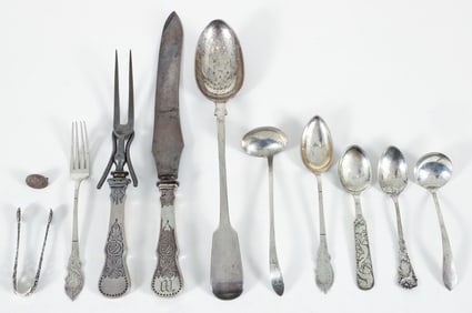 11 Pc Collection Silver, 830 Norwegian, American, English