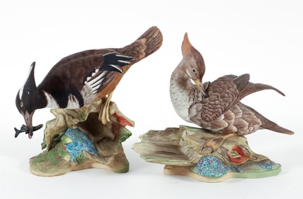 Pair of Boehm Porcelain Hooded Mergansers