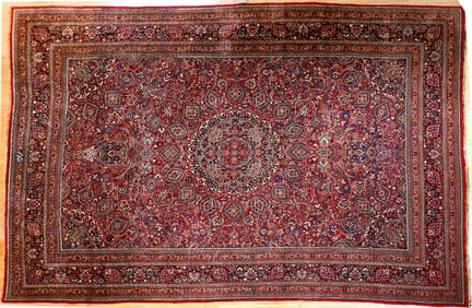 Fine 20th Century Palace Size Signed Mashad Persian Rug