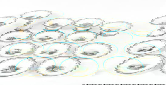 Minton & Co. Porcelain Dessert Service With Tazze