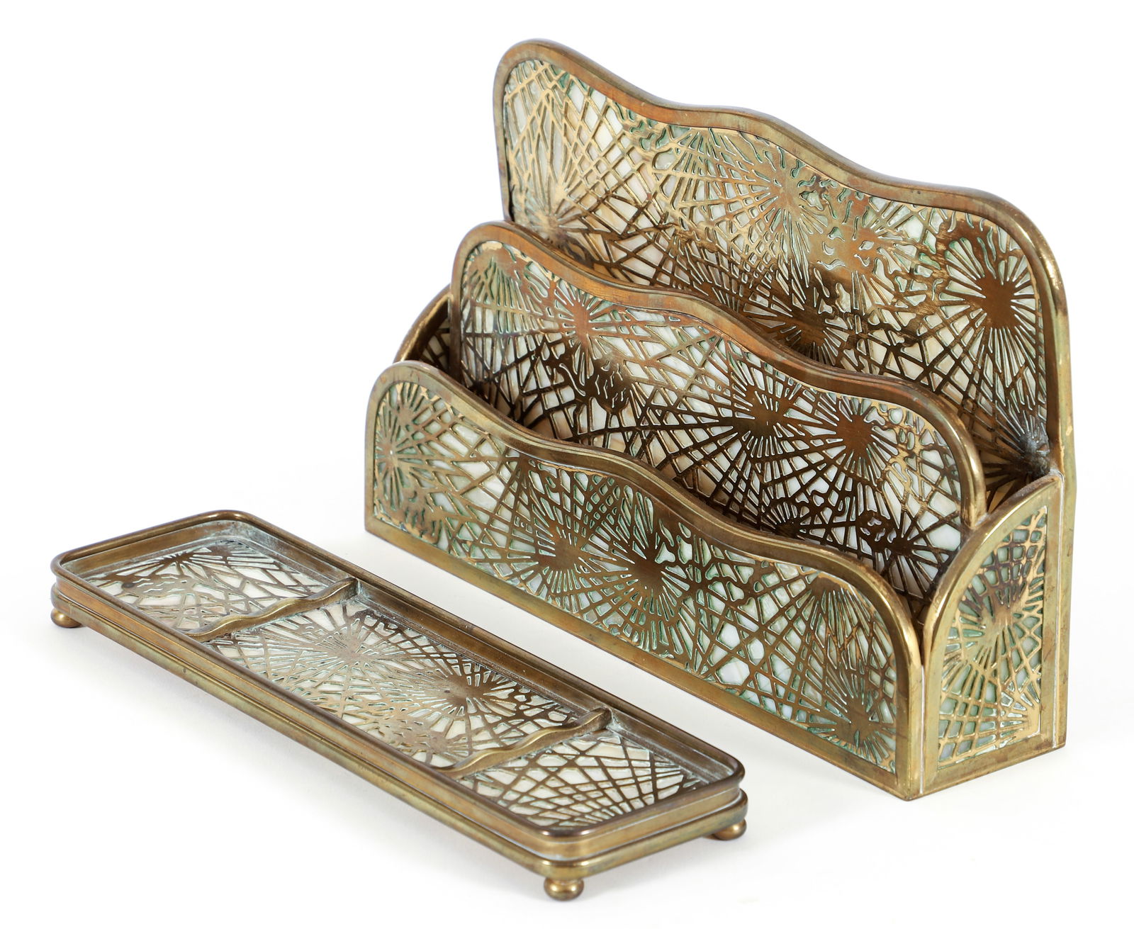 Tiffany Studios Pine Needle Desk Set of 2 (1 of 4)
