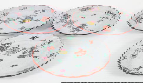 Set of 3 18th Century Maiolica Pesaro Plates