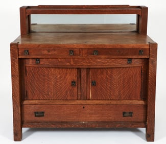 Oak Arts and Crafts Mission Sideboard