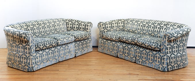 Pair of Scalamandre Falk Manor House Upholstered Sofas