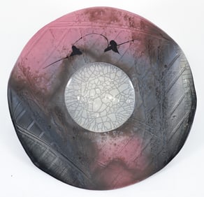 Contemporary Painted and Glazed Earthenware Platter