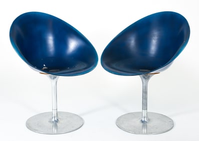 Pair of Philip Starck for Kartell Eros Swivel Chairs