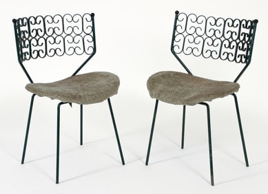 Pair of Arthur Umanoff Wrought Iron Granada Chairs