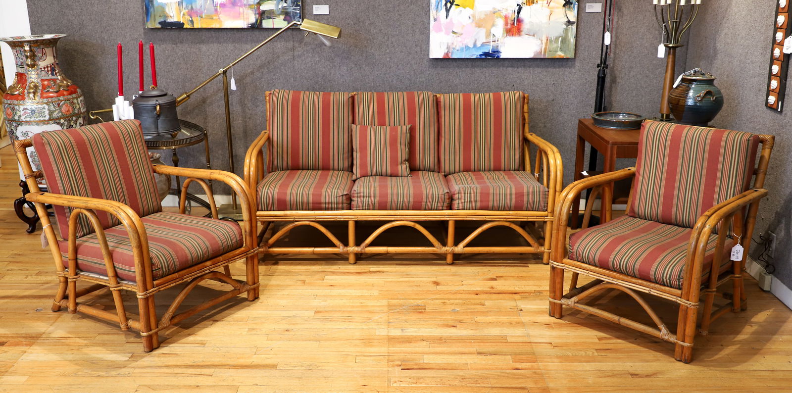 Rattan Patio Set Including 2 Armchairs and 1 Sofa (1 of 5)