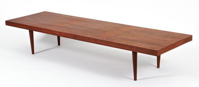Walnut Coffee Table with Turned and Tapered Legs