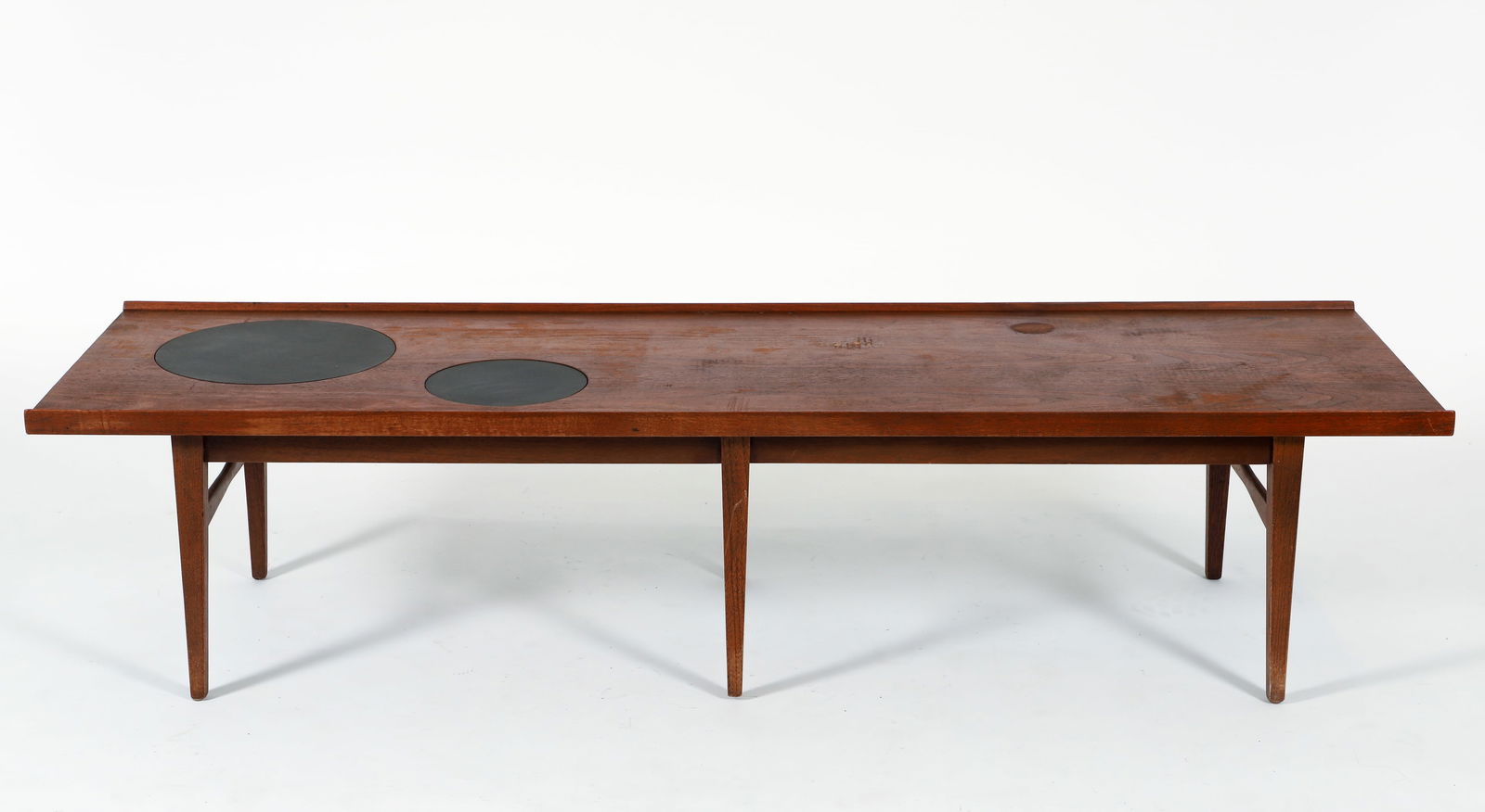 Mid Century Modern Coffee Table with Inset Circles (1 of 5)