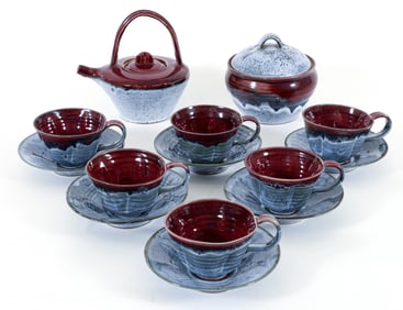 14 Piece Contemporary Studio Pottery Tea Set