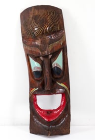 Large Decorative Painted Wood Mexican Mask