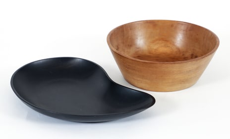 2 pc Midcentury Arthur Umanoff Bowl and Grainware Tray