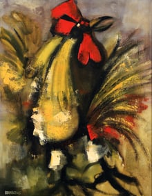 Jordi Bonas Le Coq Oil on Canvas Signed