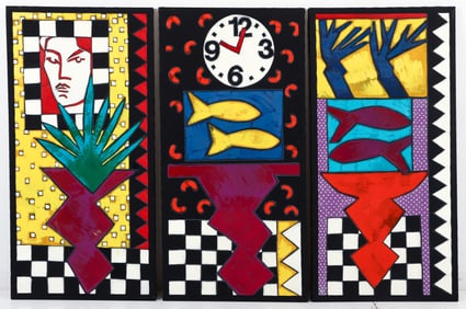 Katrin Braun Oil on Canvas Triptych 1983