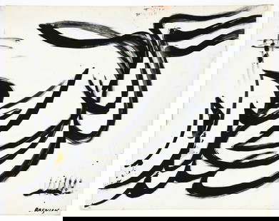 Theodore Brenson 1950s Abstract painting on paper: Brenson, Theodore (Teodoro) (Russian/American, 1893-1959), Untitled Abstraction, 1950's, oil on paper double sided, 22.75 x 28.5 inches and the reverse, both sides are signed, unframed.