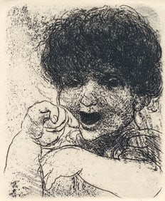 David Bumbeck Laughing Boy Etching Signed