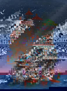 James C. Christensen Superstitions 1999 Signed: Christensen, James C. (American, 1942-2017), Superstitions, 1997, offset lithograph, pencil signed and numbered 251/2500 at bottom right, sight 29.5 x 22.25 inches, 39.75 x 32 inches framed.