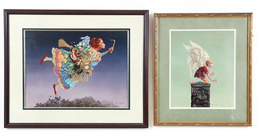 James C. Christensen Pair of Allegorical Prints Signed