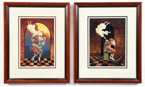 James C. Christensen Pair Everymans Spirit Prints Signed