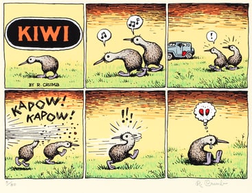 R. Crumb Kiwi Signed and Numbered Serigraph 2023