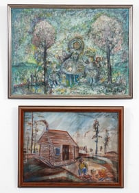 2 Sara Wolk Hoechstetter Oil on Canvas Pieces