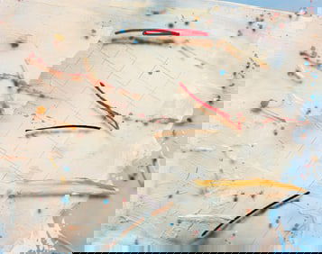 Greg Kavalec 1983 abstraction Grid with Line Fragments