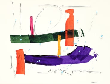 Greg Kavalec painting on paper, Untitled Abstraction