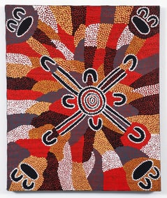 May Nala Lockyer Aboriginal painting Woman From Winberry Digging Goannas